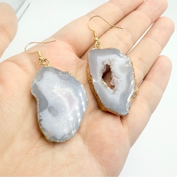 Kinsley Armelle Druzy Collection Gold Tone Ice Drop Earrings - Picture 6 of 8